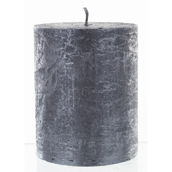 Pl Czarny Świeca Rustic Metalic Walec Średni Fi9
