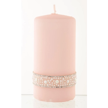 Pl Rose Gold Perła Świeca Crystal W Śr. Fi7-Prom.