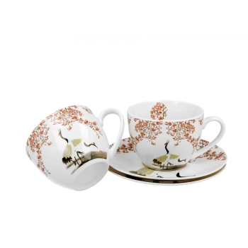Pl 2 Filiżanki Ze Spodkami 280 Ml Sakura I Żurawie