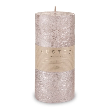 Pl Rose Gold Świeca Rustic Metalic Walec Duży Fi7