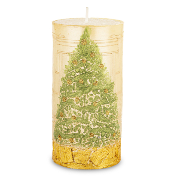 Pl Świeca Walec Średni Xmas Room Szampan Zieleń