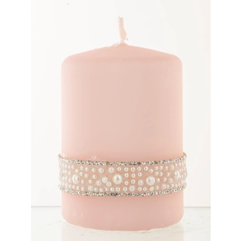 Pl Rose Gold Perła Świeca Crystal W Mały Fi7-Prom.