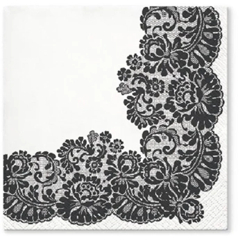 Pl Serwetki Lacy Frame Black