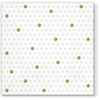 Pl Serwetki Inspiration Dots Spots White - Gold