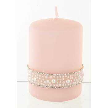 Pl Rose Gold Perła Świeca Crystal W Mały Fi7-Prom.