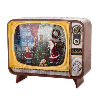 Dekoracja Mikołaj W Telewizorze Z Pozytywką Led
