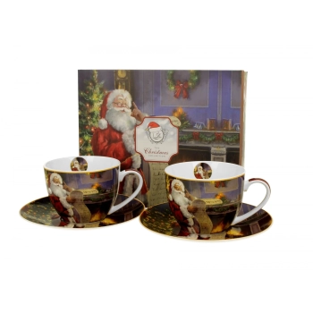 Pl 2 Filiżanki Ze Spodkami Santa Letter