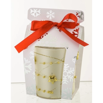 Pl Krem Świeca Girlanda Glass