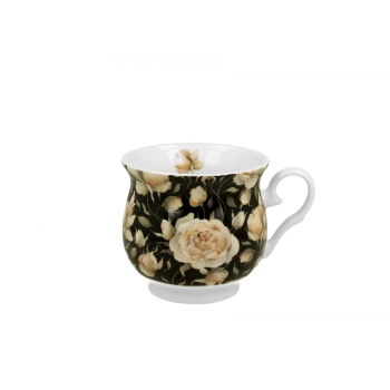 Pl Kubek Retro English Roses Black