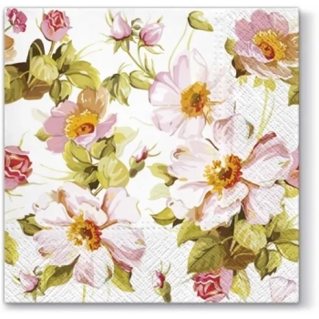 Pl Serwetki Tat Ed Flowers In Pastel White