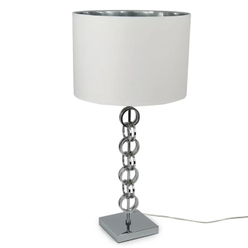 Pl Lampa Metal Srebrno-Biała Pierścienie D.