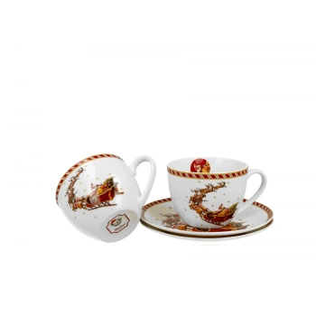Pl 2 Filiżanki Ze Spodkami Santa On Sleigh