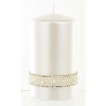 Pl Biel Świeca Crystal Opal Pearl Walec Średni Fi8
