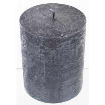 Pl Czarny Świeca Rustic Metalic Walec Średni Fi9