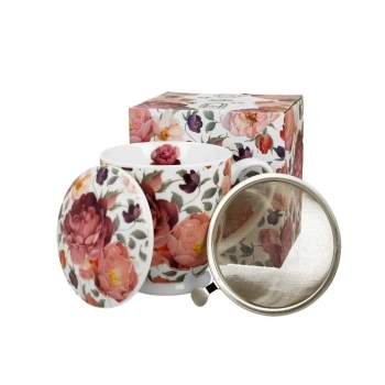 Pl Kubek Z Zaparzaczem Na Stopce Spring Roses Whit