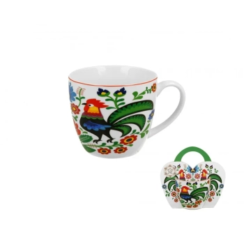 Pl Kubek 460Ml W Koszyczku Koguty Folk