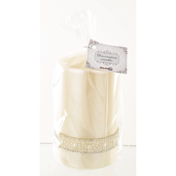Pl Krem Świeca Crystal Opal Pearl Walec Średni Fi8