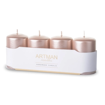 Pl Świeca 4-Pack Metalic Rose Gold