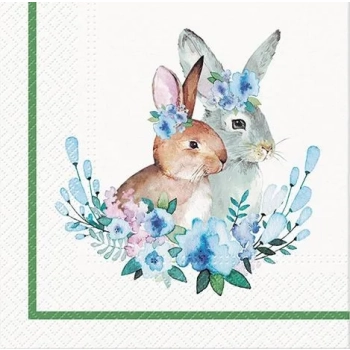 Pl Serwetki Bunnies With Wreaths