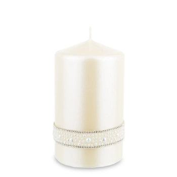 Pl Krem Świeca Crystal Opal Pearl Walec Średni Fi8