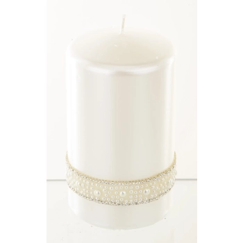 Pl Biel Świeca Crystal Opal Pearl Walec Średni Fi8