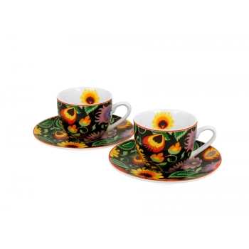 Pl Kpl 2 Filiżanek Ze Spodkami Espresso Ethnic