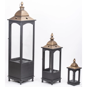 Lampion Drewniany Kpl. 3 Szt.