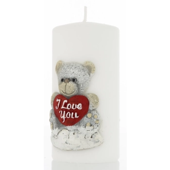 Pl Świeca Biała Teddy Walec Średni Fi7