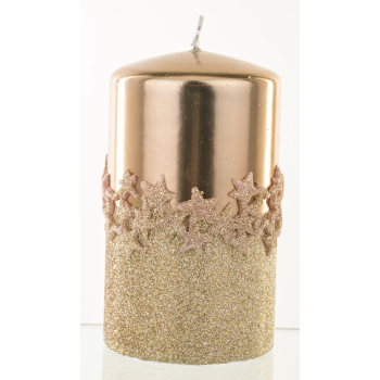 Pl Rose Gold Świeca Ice Star Walec Średni Fi8