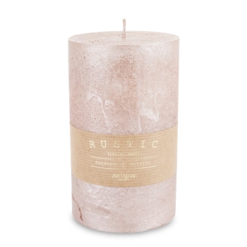 Pl Rose Gold Rustic Metalic Świeca Walec Duży Fi9