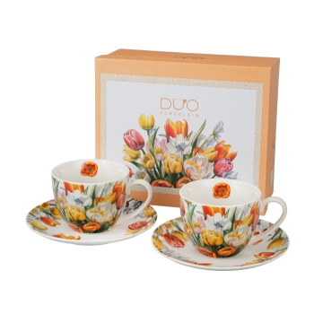 Pl 2 Filiżanki Ze Spodkami Tulipany