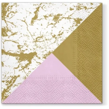 Pl Serwetki Marble Style Gold