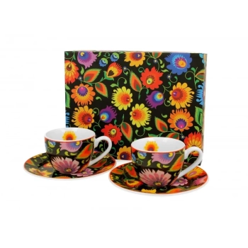 Pl 2 Filiżanki Espresso Ze Spodkami Etnic