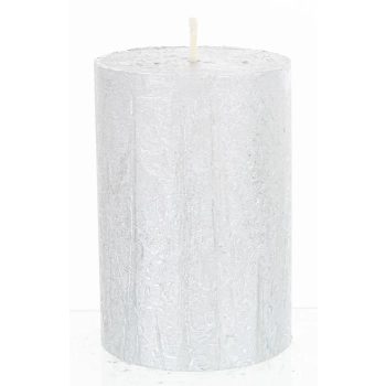 Pl Świeca Rustic Satin Słupek 70/100 Srebrny