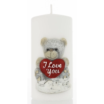 Pl Świeca Biała Teddy Walec Średni Fi7