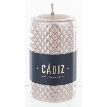 Pl Rose Gold Świeca Cadiz Mały Walec Fi7