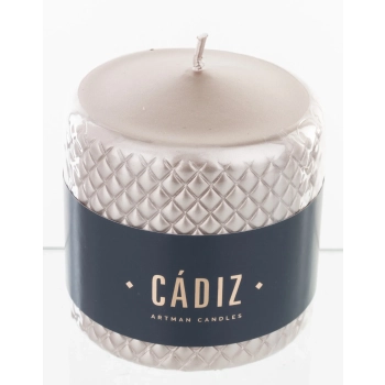 Pl Rose Gold Świeca Cadiz Mały Walec Fi 9