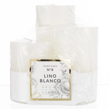 Pl Lino Blanco Świeca Glass Classic 3-Pack Walec