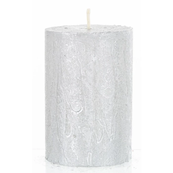 Pl Świeca Rustic Satin Słupek 70/100 Srebrny