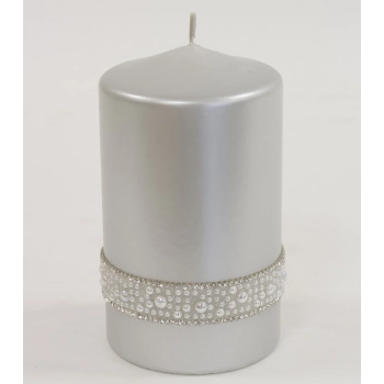 Pl Srebrny Świeca Crystal Opal Walec Śr. Fi8-Prom.