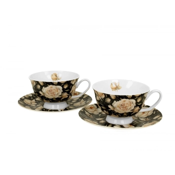 Pl Filiż. Royal Ze Spodk. English Roses Black 2Szt