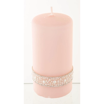 Pl Rose Gold Perła Świeca Crystal W Śr. Fi7-Prom.