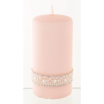 Pl Rose Gold Perła Świeca Crystal W Śr. Fi7-Prom.