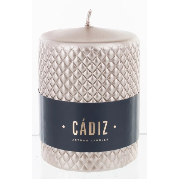 Pl Rose Gold Świeca Cadiz Duży Walec Fi9