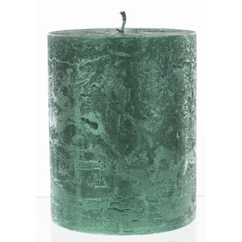 Pl Zielony Świeca Rustic Metalic Walec Średni Fi9